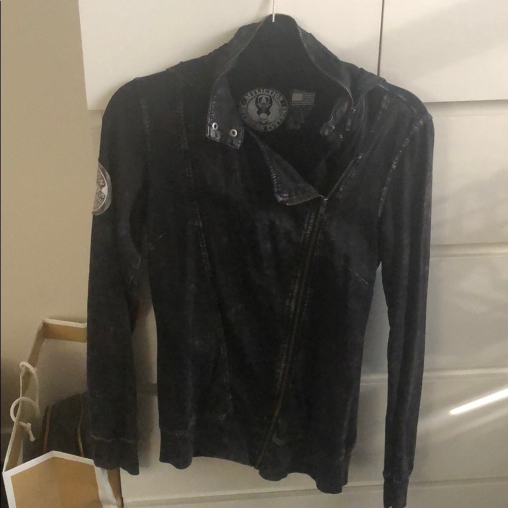 Affliction black zip up